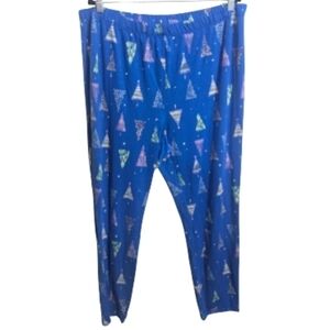 Sleep Chic Women's Pajama Pants 2X Blue Colorful Tree Pattern W-473 NEW